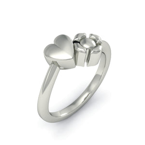 My Heart Belongs to a Firefighter Ring in Platinum